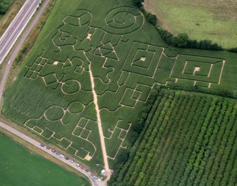 Vue aérienne du labyrinthe du Pays du Havre